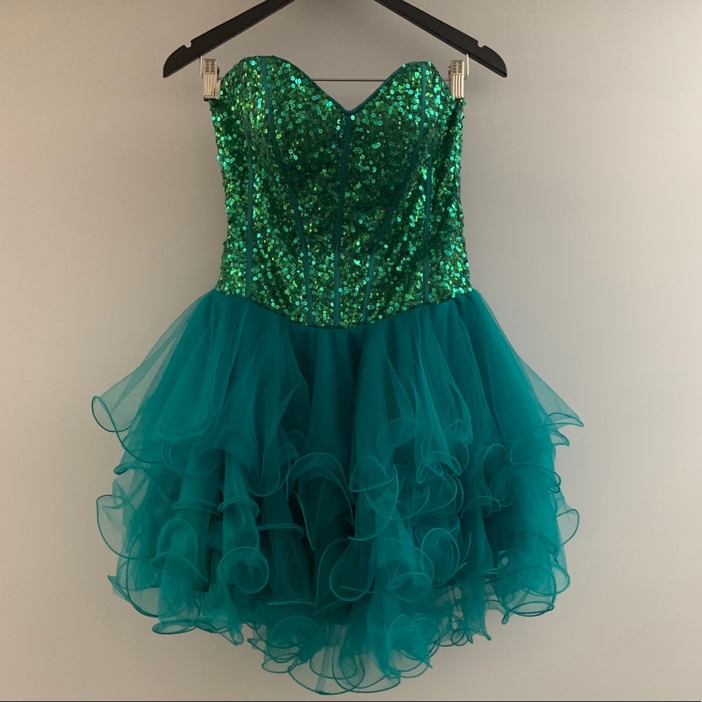 Teal prom dress